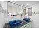 Modern bathroom featuring double vessel sinks, and designer tile at 4009 Glenlake Nw Trce, Kennesaw, GA 30144