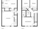 Two floor plans depicting the layout of the house including kitchen and bedrooms at 1736 Brookside Lay Cir, Norcross, GA 30093