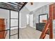Bright bedroom with a ceiling fan, bunk beds, grey walls and updated flooring at 3505 Oakshire Se Way, Atlanta, GA 30354