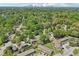 An aerial view of a residential area features lush greenery and a cityscape in the distance at 2124 Marshalls Se Ln, Atlanta, GA 30316