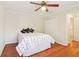 Comfortable bedroom with a ceiling fan, hardwood floors and neutral walls at 2124 Marshalls Se Ln, Atlanta, GA 30316