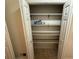 Spacious linen closet with painted shelves perfect for storage and organization at 3013 Barcelona Way, Conyers, GA 30012