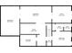 A blueprint of a home's basement showcasing the layout including the bedrooms and bathrooms at 1828 Kellogg Creek Rd, Acworth, GA 30102