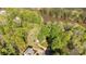 Stunning aerial perspective showcases the property's lush greenery, proximity to the river, and circular driveway at 2210 Hamstead Ct, Suwanee, GA 30024