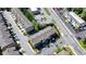 Arial view looking at complex rooftops showing street and parking areas at 4007 Dunwoody Trce, Atlanta, GA 30338