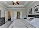Spacious main bedroom featuring a trey ceiling, neutral colors, and access to ensuite bathroom at 4007 Dunwoody Trce, Atlanta, GA 30338