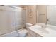 Bathroom featuring a shower over bath, and modern fixtures at 3853 Coralberry Ct, Dacula, GA 30019