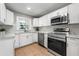 Well-equipped kitchen featuring stainless steel appliances, white cabinets and marble countertops at 2461 Antwerp Se Dr, Atlanta, GA 30315