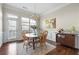 Inviting dining area with natural light, wainscoting, and modern chandelier, perfect for Gathering gatherings at 1647 Sabastian Ne Pt, Atlanta, GA 30329