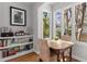 Charming breakfast nook with a view of the backyard, hardwood floors, and neutral wall color at 1285 Oakdale Ne Rd, Atlanta, GA 30307