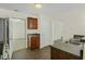 Functional kitchen with stainless steel sink, granite countertops, and ample storage space at 3131 Leyland Ct, Decatur, GA 30034