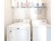 Well-equipped laundry area with modern washer and dryer, plus convenient shelving for storage at 2904 Ridgeview Sw Dr, Atlanta, GA 30331
