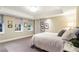 Basement bedroom with natural light, a comfortable bed, and stylish window treatments at 123 Peachtree Cir, Atlanta, GA 30309