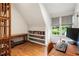 Bright office with built in shelving, hardwood floors and a large window at 123 Peachtree Cir, Atlanta, GA 30309