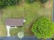 Aerial view of property showcasing spacious yard, well-maintained lawn, and proximity to mature trees at 2310 Rubart Dr, Marietta, GA 30066