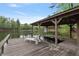 Relaxing scene on a covered dock with lounge chair overlooking the lake at 7650 Rico Rd, Chattahoochee Hills, GA 30268