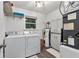 Well-lit laundry room with updated appliances, storage cabinets, and modern design at 7650 Rico Rd, Chattahoochee Hills, GA 30268