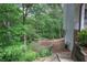 Scenic backyard featuring lush greenery, stone steps, and peaceful surroundings next to the house at 1043 Middlebrooke Dr, Canton, GA 30115