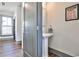 Powder room with modern fixtures, neutral paint and hardwood floors at 151 Flat Shoals Ave # 13, Atlanta, GA 30316