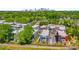 Aerial view of a townhome community surrounded by lush greenery and a distant skyline at 383 Pratt Se Dr # 504, Atlanta, GA 30315