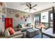 Cozy patio featuring a couch, chairs, coffee table, and a red refrigerator at 383 Pratt Se Dr # 504, Atlanta, GA 30315
