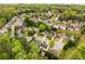 Aerial view highlighting a neighborhood with mature trees and beautifully landscaped homes at 4223 Millside Se Walk, Smyrna, GA 30080