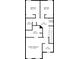 Detailed floor plan showcasing the layout of the home's bedrooms, bathrooms, and laundry area at 7154 Sw Chara Sw Ln, Atlanta, GA 30331