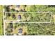 Aerial view outlining the 3.82 acre lot that the home and the shed are built on surrounded by lush trees at 719 Fairview Rd, Brooks, GA 30205