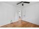 Bedroom featuring hardwood floors and a ceiling fan at 912 Fairburn Nw Rd, Atlanta, GA 30331