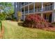 Beautifully landscaped backyard featuring manicured lawn and vibrant, mature trees and shrubs at 3890 The Battery, Duluth, GA 30096