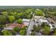 Aerial view captures a quaint town nestled amongst lush greenery, showcasing a serene, community-oriented setting at 262 E Main St, Rutledge, GA 30663