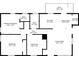 Detailed floor plan with dimensions, showcasing the layout of the bedrooms, living room, kitchen, and bathrooms at 262 E Main St, Rutledge, GA 30663