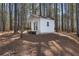 Charming white outbuilding nestled among trees, providing a secluded and versatile space at 4941 N Helton Rd, Winston, GA 30187