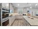 Open kitchen with granite countertops, stainless appliances, and center island with barstool seating at 75 Glen Abbey Cir, Fairburn, GA 30213