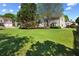 Expansive back yard featuring green lawn and mature trees offering shade and privacy for outdoor activities at 4070 Amber Leaf Dr, Roswell, GA 30076