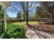 A well maintained backyard featuring green grass, mature trees and a partial view of the fence at 4070 Amber Leaf Dr, Roswell, GA 30076