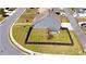 Aerial view of backyard with a privacy fence, and tidy lawn at 416 Blue Sky Cir, Acworth, GA 30102