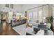 Open living space with modern kitchen featuring a center island and bar stool seating at 530 Bismark Ne Rd, Atlanta, GA 30324
