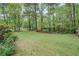 Large backyard with tall trees and green grass at 293 Country Lake Dr, Mcdonough, GA 30252