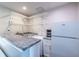 Kitchenette area features granite countertop, shelves, small refrigerator and stainless steel microwave at 1010 Eden Se Ave, Atlanta, GA 30316