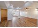 Finished basement area with an open floorplan, recessed lighting, ceiling fan, and wood-look flooring at 2141 Abby Ne Ln, Atlanta, GA 30345
