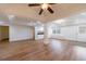 Finished basement with open floorplan, coffered ceilings, recessed lighting, and wood-look flooring at 2141 Abby Ne Ln, Atlanta, GA 30345
