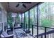 Relaxing screened porch with outdoor seating and peaceful view of the backyard and woods at 4270 Parnell Rd, Marietta, GA 30062