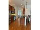 Kitchen area featuring a sink with countertop and hardwood flooring at 611 Parkside Village Nw Way, Marietta, GA 30060