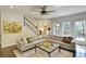 Comfortable living room with a large sectional sofa, natural light, and an open staircase at 4152 Club Ne Dr, Atlanta, GA 30319