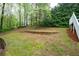 Sloped backyard with mature trees and green grass at 350 Spring View Ct, Dallas, GA 30157