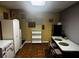 Finished basement featuring a dining area, freezer, and access to the staircase at 350 Spring View Ct, Dallas, GA 30157