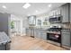 Modern kitchen featuring stainless steel appliances, sleek countertops, and light gray cabinetry at 1623 Athens Sw Ave, Atlanta, GA 30310