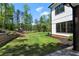 Expansive backyard with lush green grass and mature trees, providing ample space for outdoor activities at 120 Farm Gate Dr, Woodstock, GA 30188