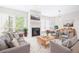 Cozy living room featuring a fireplace and comfortable gray furniture at 244 13Th Ne St # 310, Atlanta, GA 30309
